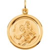 St. Christopher Medal, 18 mm, 14K Yellow Gold