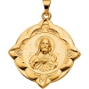 Sacred Heart Medal, 31 x 31 mm, 14K Yellow Gold