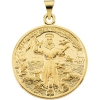 St. Francis Medal, 26 mm, 14K Yellow Gold