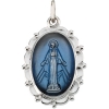 Miraculous Medal, 21 x 15 mm, Sterling Silver
