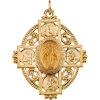 Miraculous Cross Medal, 35 x 28 mm, 14K Yellow Gold
