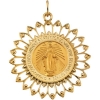 Miraculous Medal, 33 x 30 mm, 14K Yellow Gold