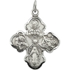 Sterling Silver 21x17.2 mm Four-Way Cross 18" Necklace