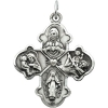 Sterling Silver 31x26 mm Four-Way Cross 24" Necklace