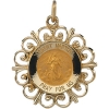St. Martha Medal, 18.5 mm, 14K Yellow Gold