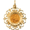 Our Lady of Lourdes Medal, 18.5 mm, 14K Yellow Gold