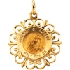 Our Lady of Sorrows Medal, 18.5 mm, 14K Yellow Gold
