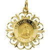 Mother Seton Medal, 18.5 mm, 14K Yellow Gold