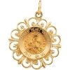 Sacred Heart of Mary Medal, 18.5 mm, 14K Yellow Gold