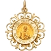 Sacred Heart of Jesus Medal, 18.5 mm, 14K Yellow Gold