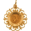 St. Peregrine Medal, 18.5 mm, 14K Yellow Gold