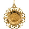 Mount Carmel Medal, 18.5 mm, 14K Yellow Gold