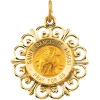 St. Francis of Assisi Pd Medal, 18.5 mm, 14K Yellow Gold