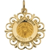 St. Florian Medal, 18.5 mm, 14K Yellow Gold