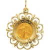 Guardian Angel Medal, 18.5 mm, 14K Yellow Gold