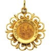 Holy Trinity Medal, 18.5 mm, 14K Yellow Gold
