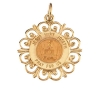 Altagracia Holy Fmly Medal, 18.5 mm, 14K Yellow Gold