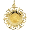 Lady of The Assumption Medal, 18.5 mm, 14K Yellow Gold