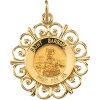 St. Barbara Medal, 18.5 mm, 14K Yellow Gold