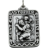 St. Christopher Medal, 31.5 x 25.75 mm, Sterling Silver