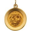 Baptism Medal, 18 mm, 14K Yellow Gold
