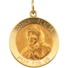 Mother Teresa Medal, 18 mm, 14K Yellow Gold