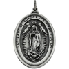 Lady of Guadalupe Medal, 34.25 x 25.75 mm, Sterling Silver
