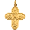 Four Way Medal, 24.4 x 21.5 mm, 14K Yellow Gold