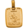 St. Christopher Medal, 13.10 x 11.20 mm, 14K Yellow Gold