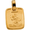 St. Christopher Medal, 13.10 x 11.20 mm, 18K Yellow Gold