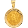 Hollow Guardian Angel Medal, 18.25 x 18.50 mm, 14K Yellow Gold