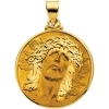 Hollow Face of Jesus (Ecce Homo) Medal, 23.25 x 23.50 mm, 14K Ye