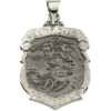 Hollow St. Michael Medal, 24.25 x 20.75 mm, 14K White Gold