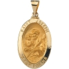 Hollow St. Joseph Medal, 23.25 x 16 mm, 14K Yellow Gold