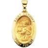 Hollow St. Anthony Medal, 23 x 16 mm, 14K Yellow Gold