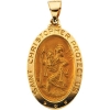 Hollow St. Christopher Medal, 23.50 x 16 mm, 14K Yellow Gold