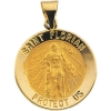 Hollow St. Florian Medal, 18.25 mm, 14K Yellow Gold