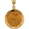 Hollow St. Patrick Medal, 18 mm, 14K Yellow Gold