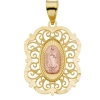 Rose Lady of Guadalupe Medal, 20.25 x 17 mm, 14K Yellow Gold