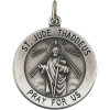 St. Jude Thadeus Medal, 18.5 mm, Sterling Silver