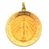 Miraculous Medal, 22 mm, 14K Yellow Gold