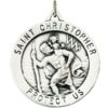 St. Christopher Medal, 33 mm, Sterling Silver