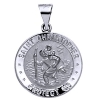 St. Christopher Medal, 18 mm, 14K White Gold