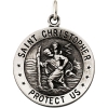 St. Christopher Medal, 21.75 mm, Sterling Silver