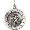 St. Christopher Medal, 14.75 mm, Sterling Silver