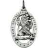 St. Christopher Medal, 29 x 20 mm, Sterling Silver