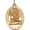 St. Christopher Medal, 29 x 20 mm, 14K Yellow Gold