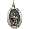 St. Jude Thaddeus Medal, 25.25 x 17.75 mm, Sterling Silver