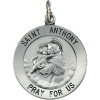 St. Anthony Medal, 18 mm, Sterling Silver