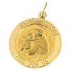 St. Anthony Medal, 18 mm, 14K Yellow Gold